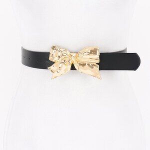 Metal Ribbon Buckle Belt
